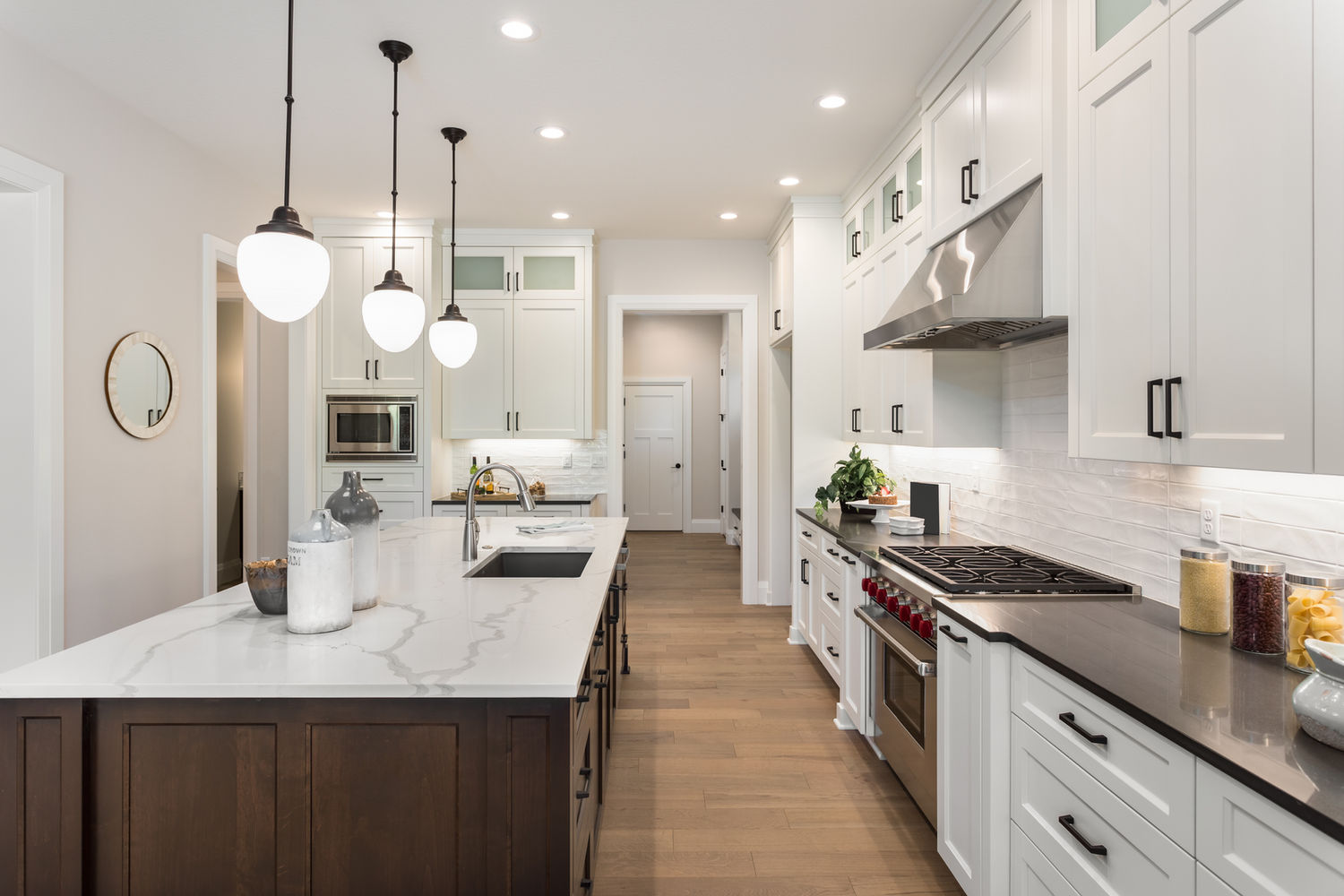Open-concept kitchen after removing a wall