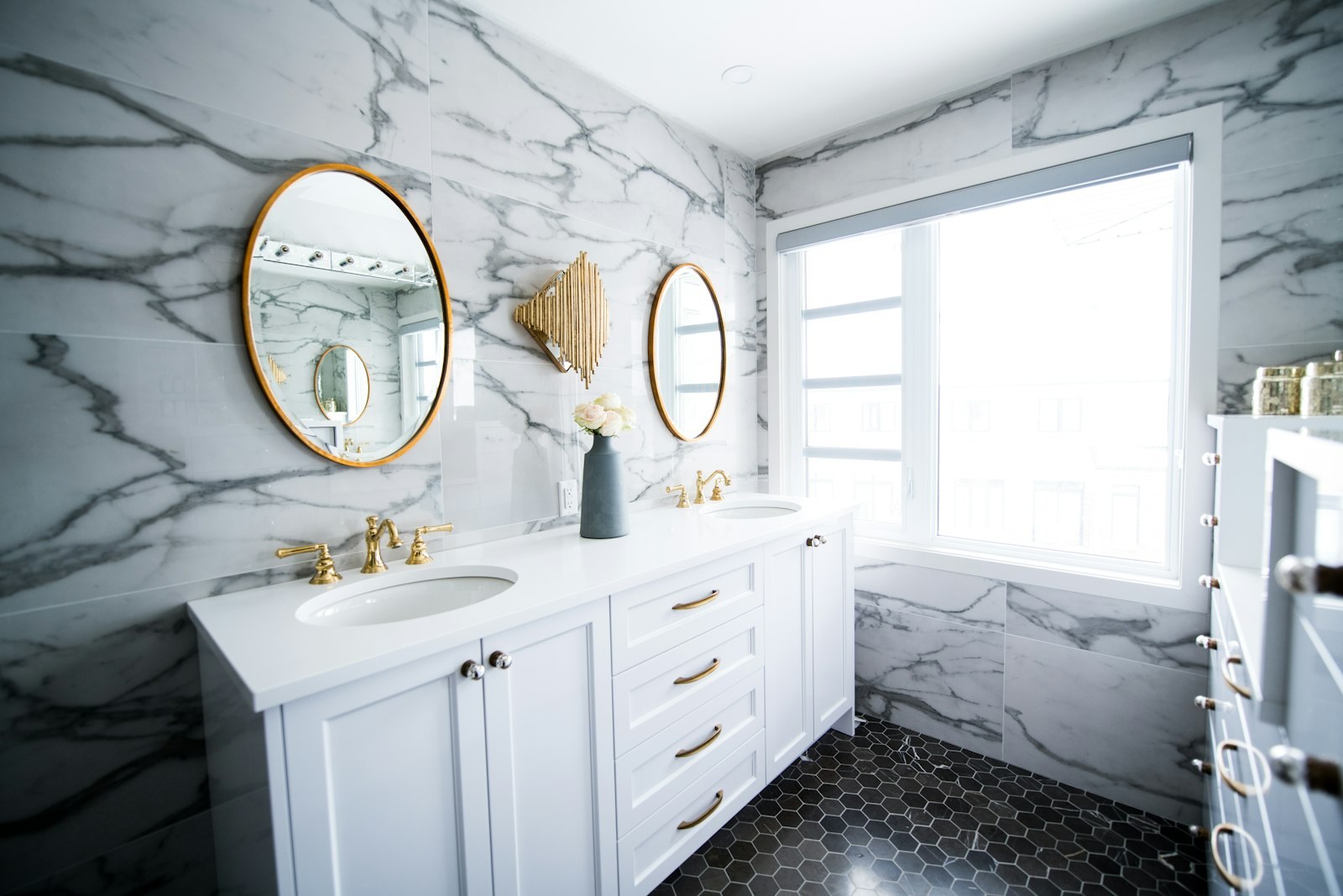 Double-vanity bathroom renovation — Nassau County, NY