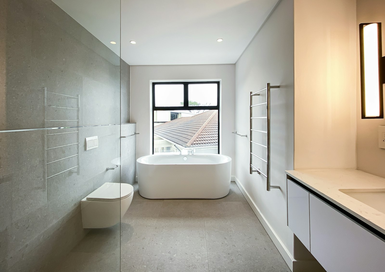 Walk-in shower bathroom renovation — New York