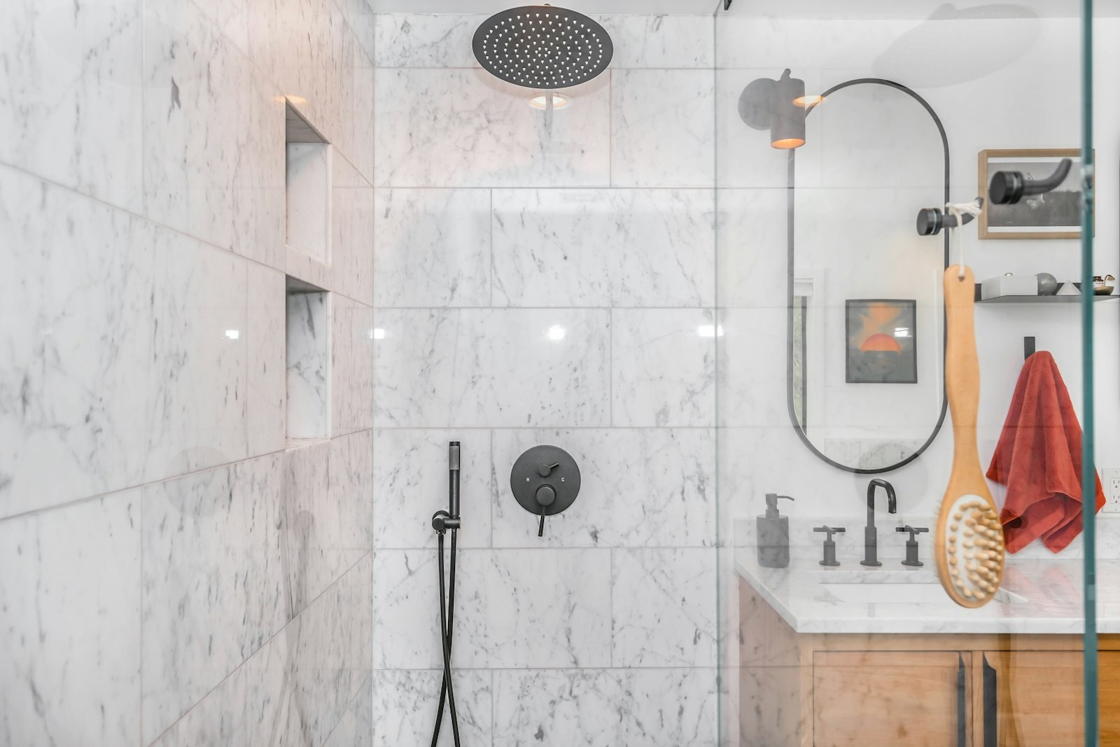 Spa-style bathroom remodel by Milton's Construction — Suffolk County, NY
