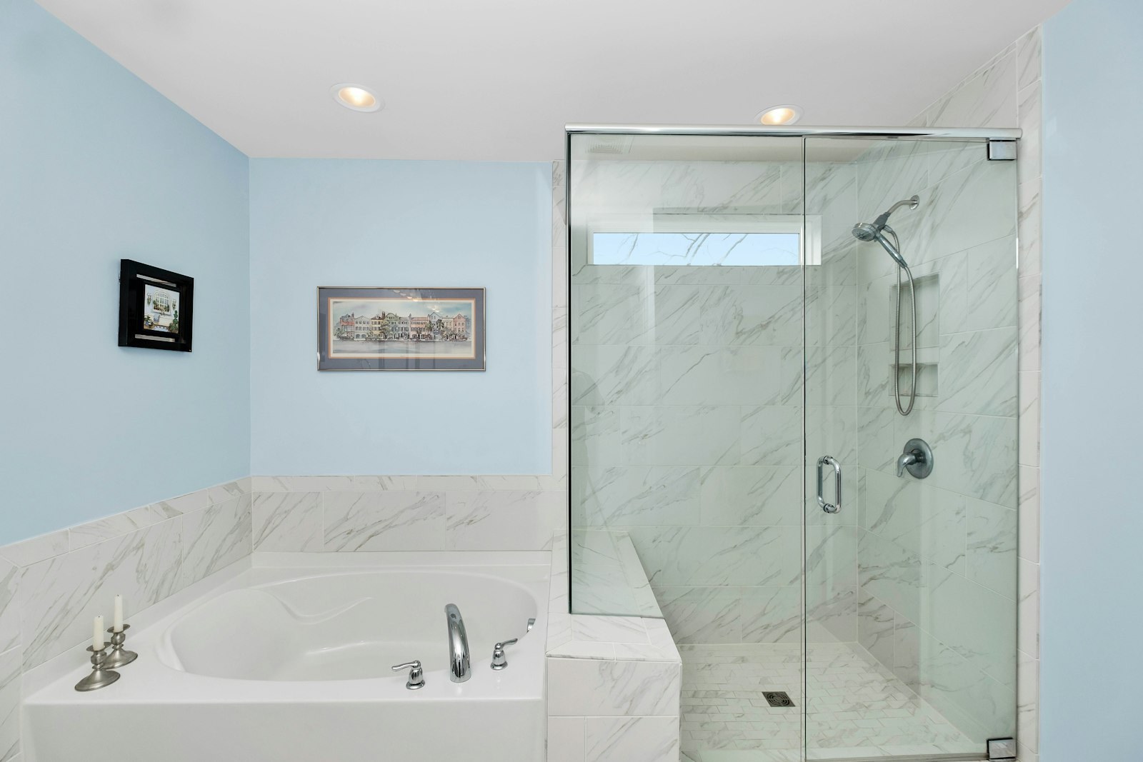 Walk-in shower bathroom renovation — West Babylon, NY