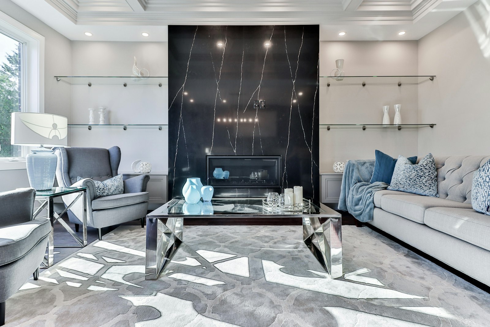 Modern living room remodel — Nassau County, NY