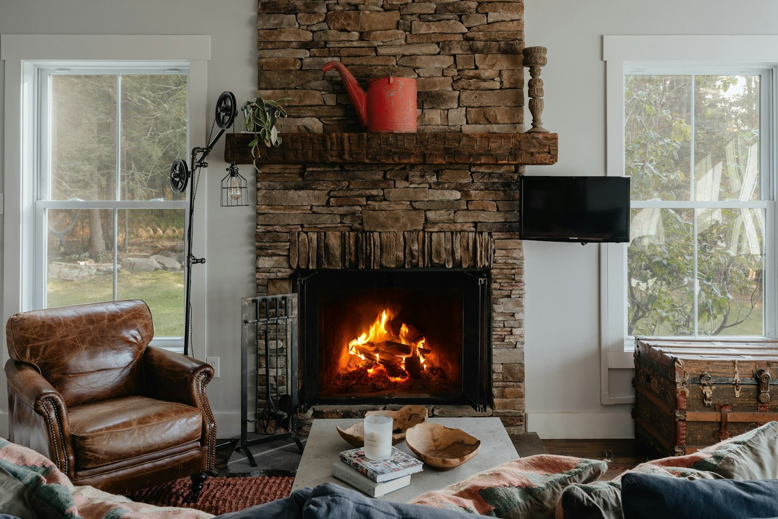 Living room remodel with fireplace — Nassau County, NY — Suffolk County, NY