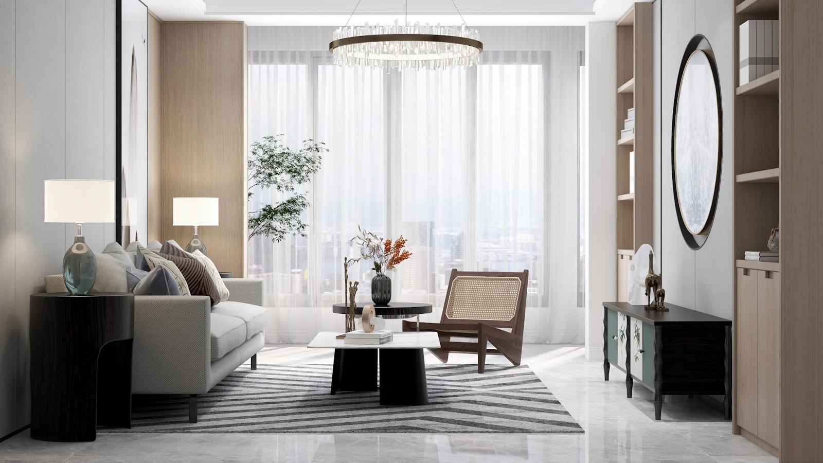 Living room remodel with fireplace — Suffolk County, NY
