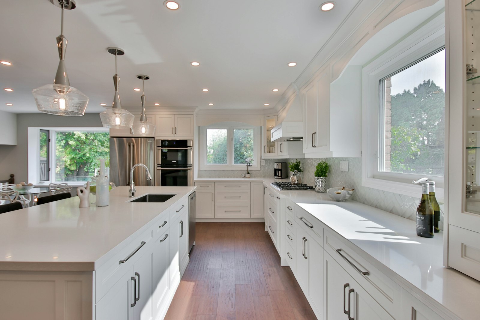 Open-concept kitchen renovation with island — New York