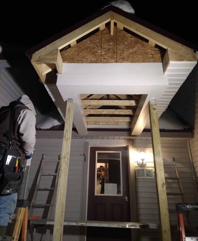 Interior framing for a home addition, Long Island NY