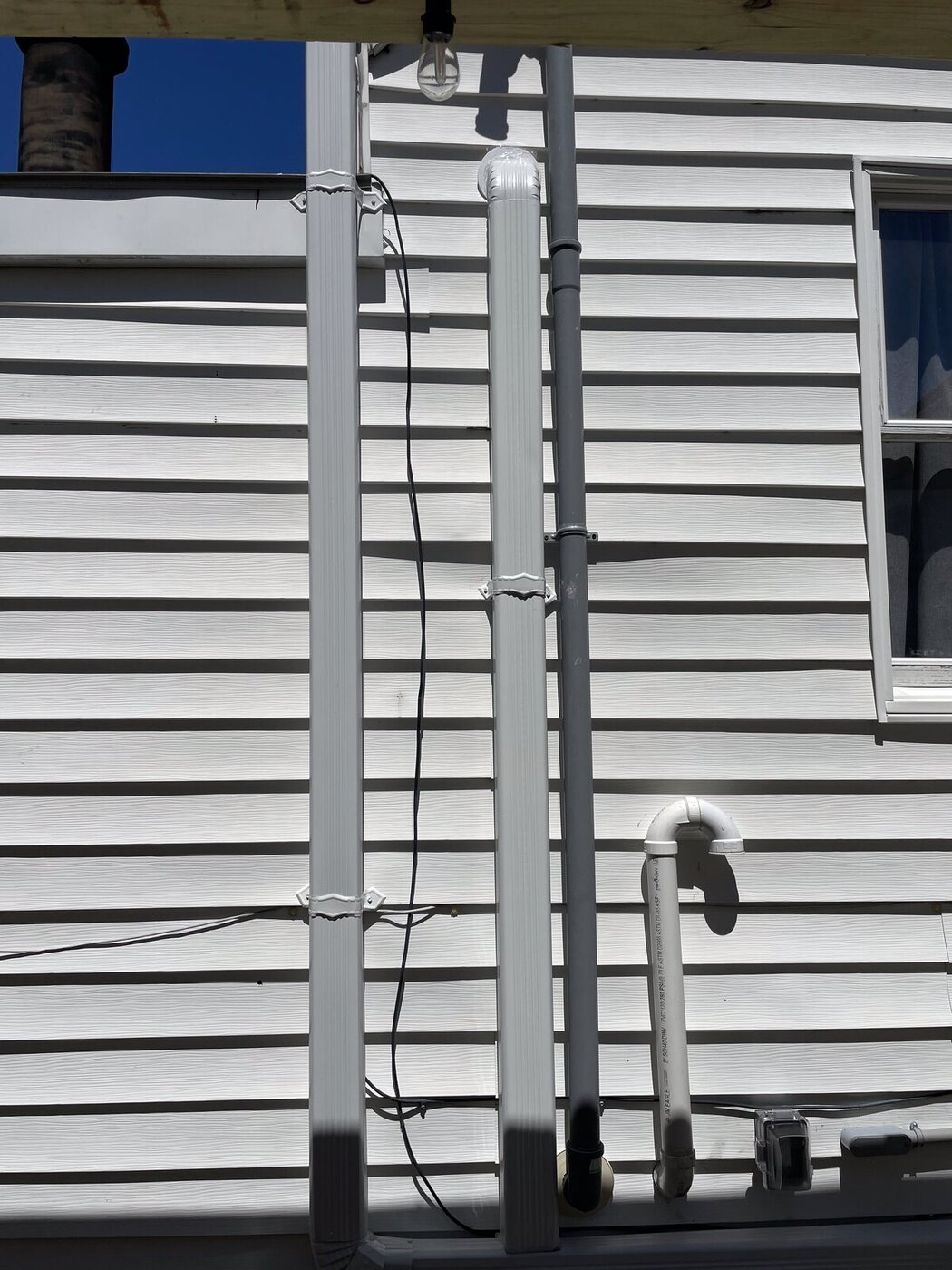 Concealed line-set cover from a MRCOOL mini-split install, Long Island NY
