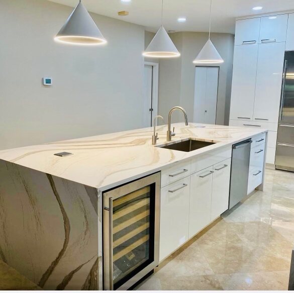 Custom Marble Kitchen Remodel in Massapequa, NY