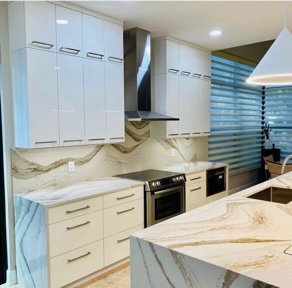 Custom Marble Kitchen Remodel — completed by Milton's Construction in Massapequa, NY