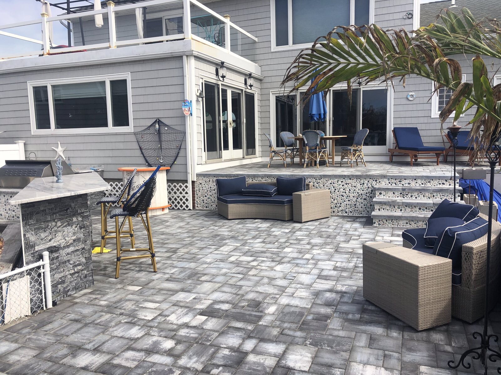 Waterfront Outdoor Kitchen & Paver Patio in Islip, NY